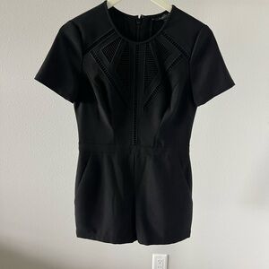 BCBGMaxAzria Black Short Sleeve Romper
